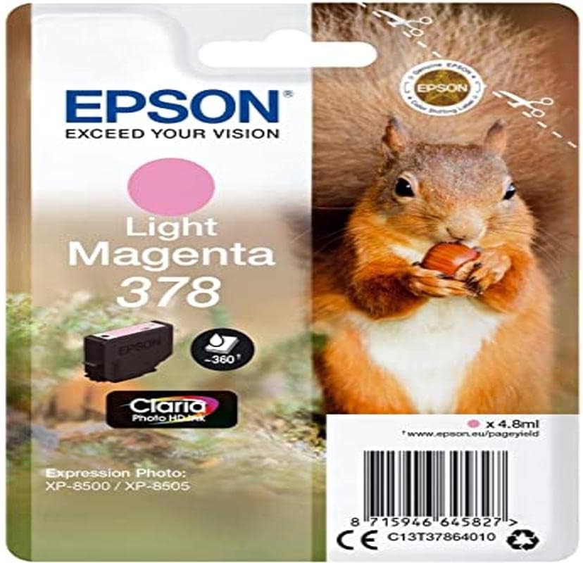 Epson 378 Light Magenta Squirrel Genuine Claria Photo HD Ink Cartridge