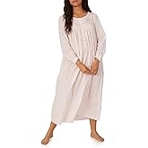 Eileen West Queen Anne’s Lace Womens Sleepwear & Loungewear - Heirloom Dream Collection - 100% Cotton Longsleeve Nightgown