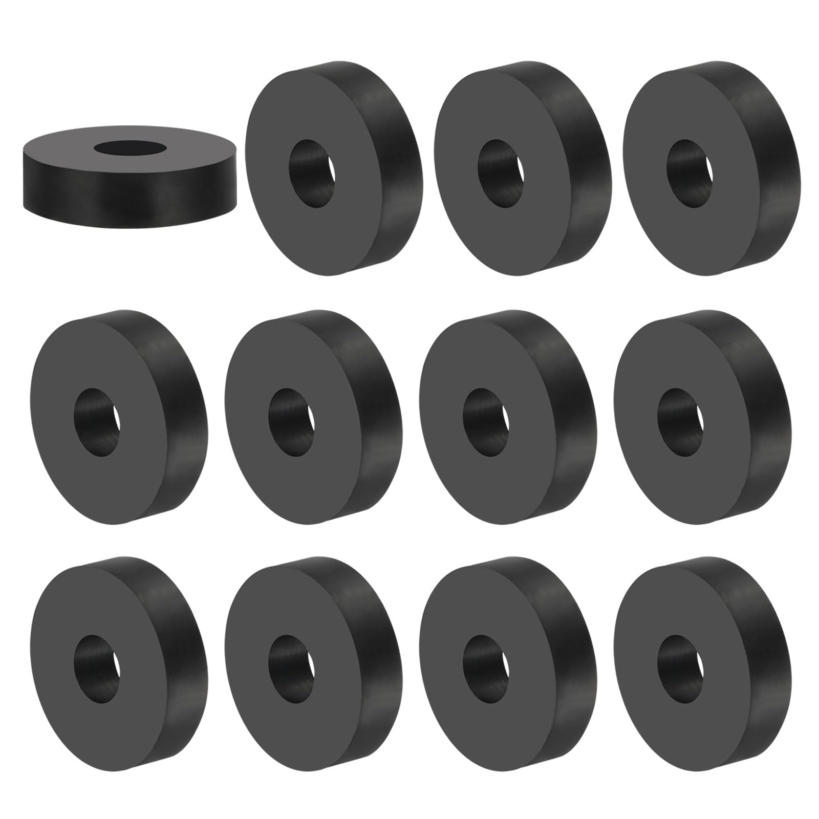 PATIKIL Multi Purpose Rubber Spacer, 12 Pcs 13mm ID x 38 OD x 10mm T Neoprene Round Anti-Vibration Isolation Pads Isolator Rubber Bushings Spacer Washer for HVAC Bolts Car Accessories