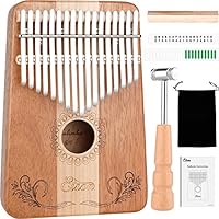 Kalimba,Eison Kalimba Thumb Piano Finger Piano 17 keys with Key Locking System with Instruction and Tune Hammer, Solid Wood Mahogany & Maple Body- Best Christmas Gift for Music Fans Kids Adults,E-17