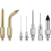 7PCS Grease Gun Needle Tips Accessories Kit Set Mini Needle Dispenser Rubber Joint Nipple Straight Nozzle Coupler Elbow Fittings Adapter Detachable Injector for Narrow Tight Small Confined Spaces