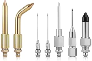 LOVTRAVEL 7PCS Grease Gun Needle Tips Accessories Kit Set Mini Needle Dispenser Rubber Joint Nipple Straight Nozzle Coupler Elbow Fittings Adapter Detachable Injector for Narrow Tight Small Confined Spaces