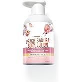 Peach Blossoms Cherry Blossoms Body Lotion Firming Moisturizer for Dry Skin, with Niacinamide & Hyaluronic Nourish Skin, Non- Sticky Refreshing, Quickly Absorbed