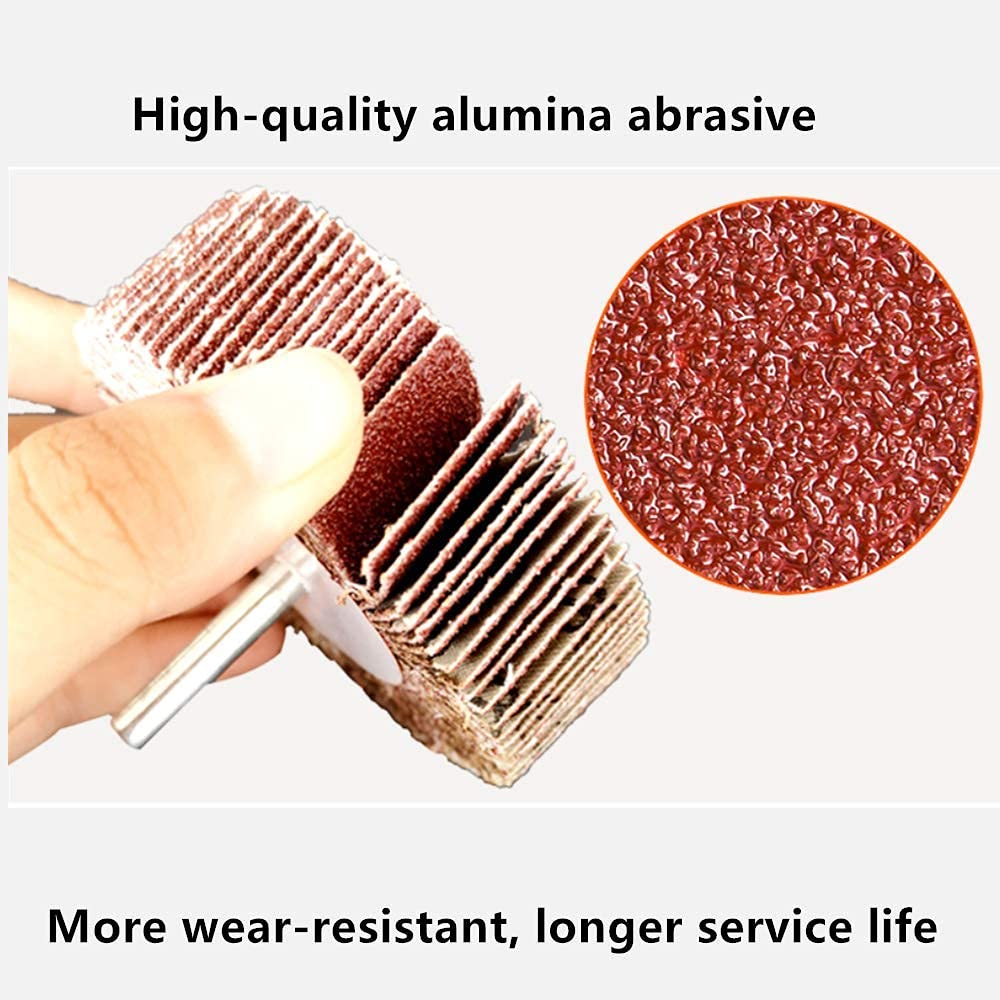 FEIHU 14 pcs Flap Wheel Set.Abrasive wheel set.Polishing disc 7 different sizes diameter 80/60/50/40/30/25/16 for Drills different materials 80 grains electric drill rotary tool sandpaper drill - Image 5