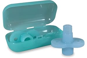 BUON BAMBINI Soft Sip Baby Food Pouch Topper Plus Travel Case - Baby Led Weaning - 100% Silicone, Dishwasher-Friendly and Mess-Free Feeding for Babies 6 Months+, Universal Fit - Aqua Blue, 2 Packs