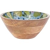 Boston International Mango Wood Bowl Serving Dish for Salad Fruit Chips & Rolls, 10" Diameter x 4.5" Tall, Anjou Pear