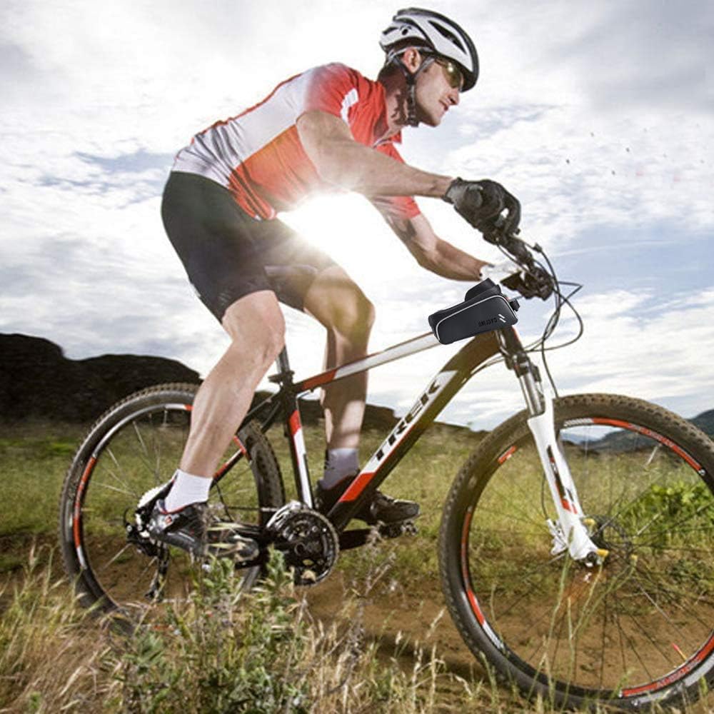 Bicycle Front Frame Bag, Mountain Bike Front Tube Handlebar Bag, with Touch-Screen Mobile Phone Bag, Suitable for Mobile Phones Under 6.5 Inches iPhone 11 8 Plus Xs Max : Sports & Outdoors