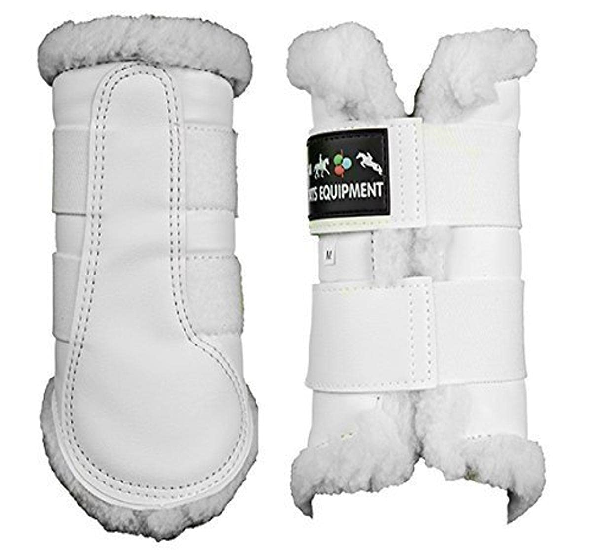 Hkm Dressage/Brushing Fleece Lined Boots, White, Small — image 1