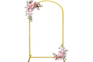 Fivenl Arch Backdrop Stand 4.6x7.2FT Balloon Arch Stand Stable Gold Wedding Arch Frame Metal Arch Backdrop Stand for Wedding Ceremony Birthday Party Bridal Baby Shower Banquet Decoration
