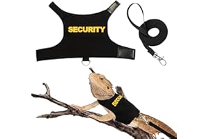 KOMPMP Bearded Dragon Harness and Leash Set - Self-Adhesive Adjustable Lizard Reptiles Harness Bearded Dragon Accessories, Bearded Dragon Clothes with 67in Escape Proof Nylon Leash for Walking Outdoor
