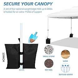 WEIZE Pop up Canopy Tent 10x10ft, 1-Button Push