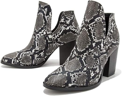comfortable snakeskin booties