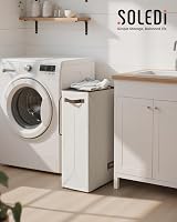SOLEDI 70L Slim Laundry Basket with Lid Collapsible Hamper Removable Bag view 2