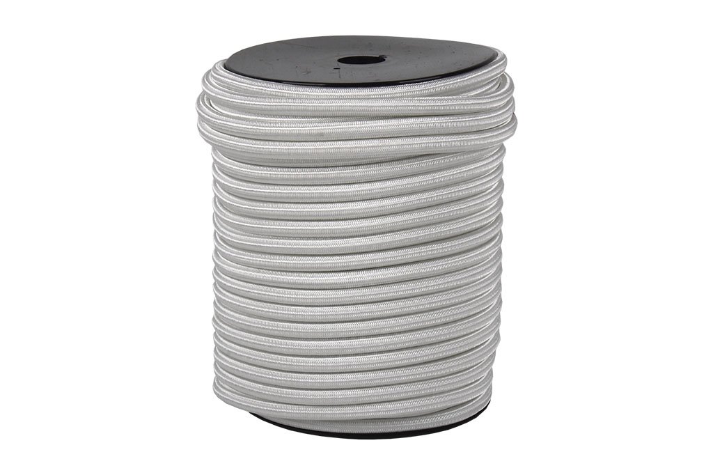 Cofan 08101077A Elastic Cord, White, 6 mm x 100 m