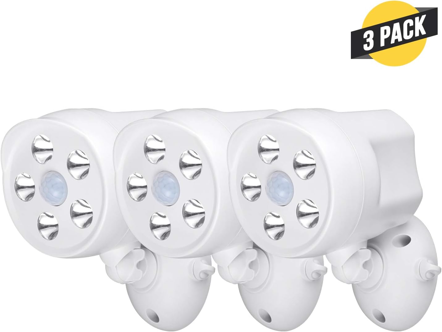 Outdoor Battery Powered Spotlight with Motion Sensor - Give the Best Vision to your Arlo Pro, Arlo Pro2, Arlo Ultra, Ring Stick Up, Ring Spotlight, Nest Outdoor, Blink XT2, and Wyze Cam (White,3 Pack)