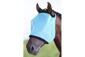 KZWT Horse Fly Mask, with UV Protection Horse Fly Mask, Full Face Fine Mesh Coverage Provide Better Vision and Airflow for Horse