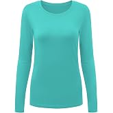 Underscrub Long Sleeve Women Crew Neck Comfort Tee, Scrub Undershirt | Ultra Soft Fabric, Base Tee for Scrubs, Under-Uniform Layer Essential, For Nurses, Clinics, Long Shifts, Medical Workday Wear