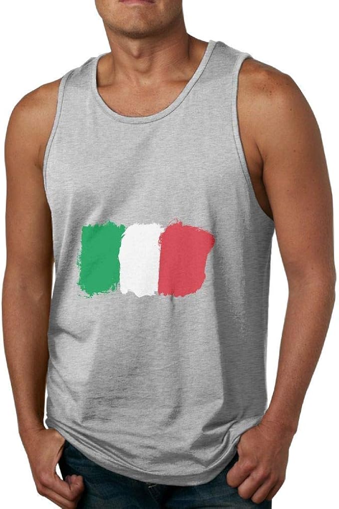 Men's Tank Top Retro Italy Flag Sleeveless Shirt Cotton Tee Amazon.co