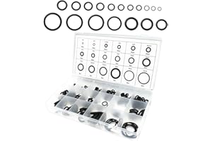 Wanfoou 225 pcs Rubber O Rings Kit, 18 Sizes Car Air Conditioning Compressor O Ring Rubber Seals Tool Kit with Plactics Box K