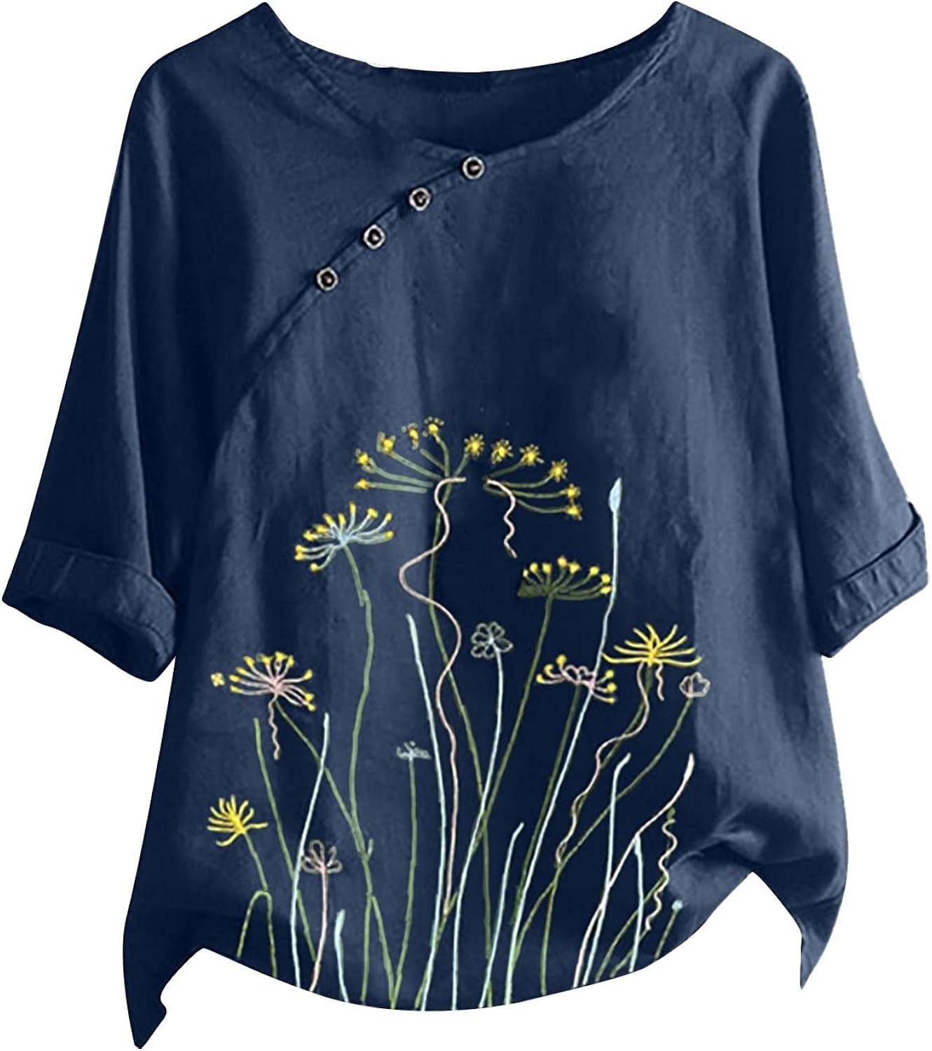 Amazon.com: Summer Tops for Women,Women's Plus Size 3/4 Sleeve Tees Tops Loose Fit Floral Casual 