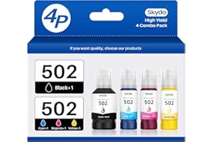 502 Ink Refill Bottles Replacement for 502 Printer Ink for Ecotank ET-2850 ET- 2800 ET-2750 ET-4760 ET-3830 ET-2760 ET-3850 E