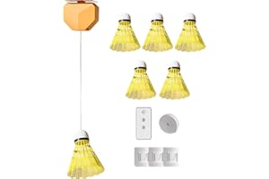 byepica Badminton Trainer Set, 6 Windproof Shuttlecocks, 40 Elastic Ropes, Remote Controlled Height Adjust, for Solo Play Ind