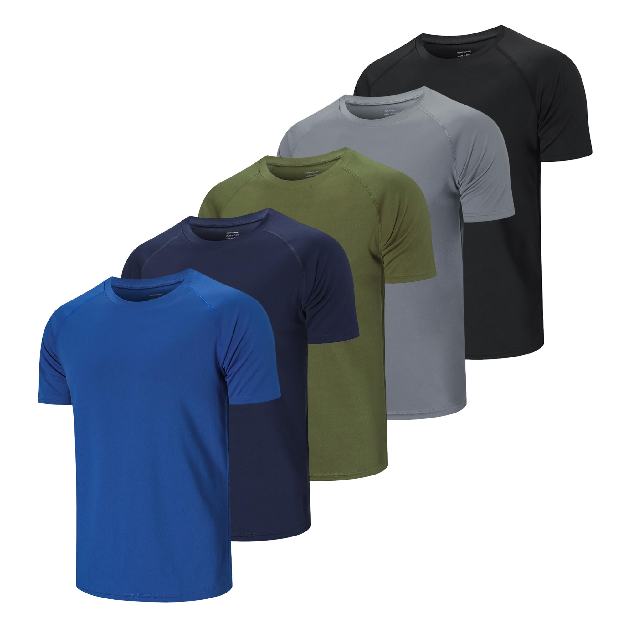 Cimic Sports T-Shirts, Men's Functional Shirt, Quick-Drying, Breathable Training Shirt, Fitness/Running Shirt, Short Sleeves, Pack of 3/5/7