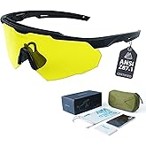 VOZAPOW Shooting Glasses Anti Fog with High Definition Lenses, ANSI Z87.1 Certified Tactical Safety Glasses for Men Women