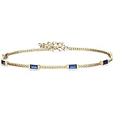 FANZE 925 Sterling Silver Birthstone Bracelets for Women, Bracelets for Women Trendy, Opal Bracelets Cubic Zirconia Bracelets, Birthday Christmas Anniversary Graduation Gifts