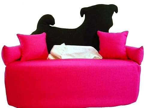 Schwarzer Mops Auf Pinkem Sofa Bezug Fur Kosmetiktuchbox Handgefertigt Amazon De Handmade Produkte