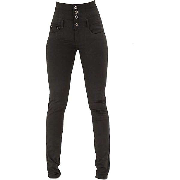 ZH8FCHAN Women's Sexy High Waist Button Fly Super Skinny Denim