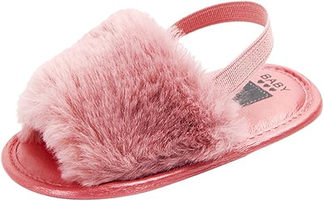 baby girl fur sandals