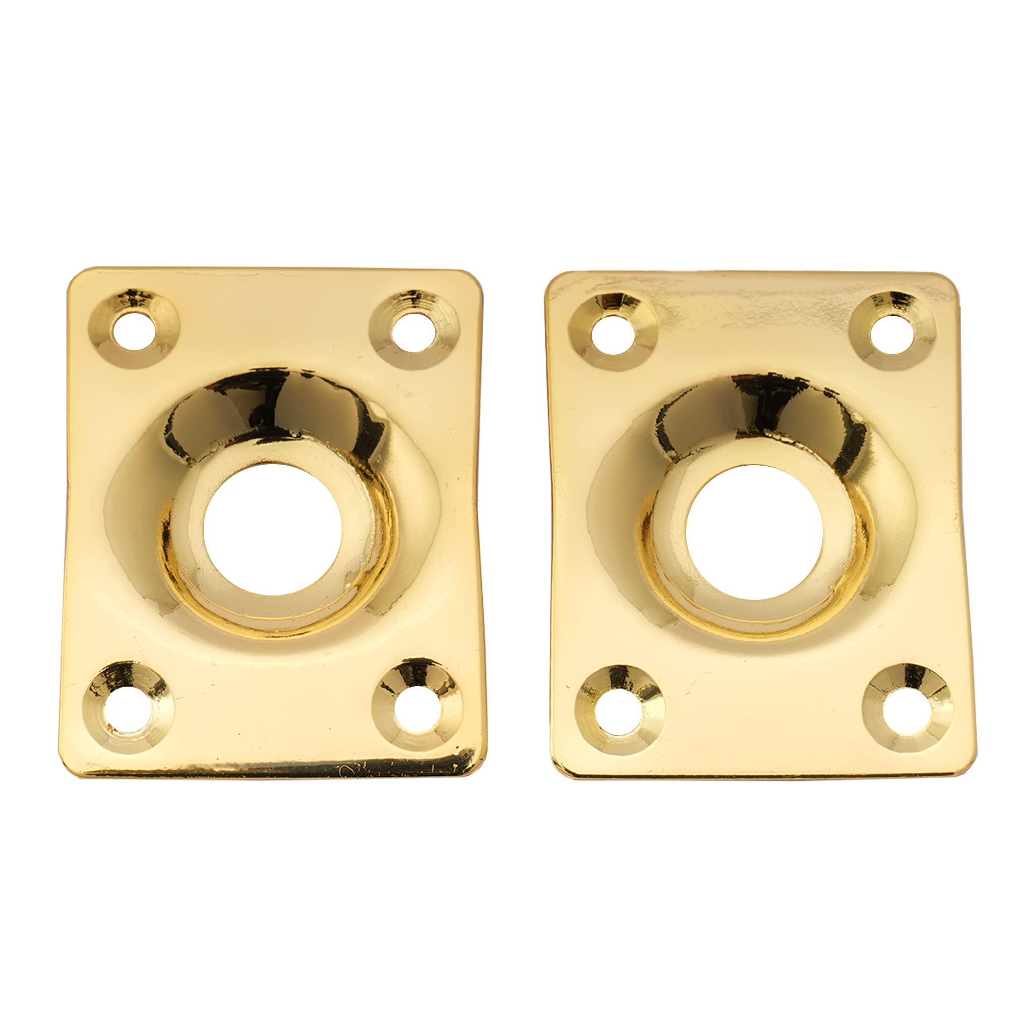 Musiclily Rectangle Guitar Jack Plate for Electric Guitar or Bass,Gold (2 Pieces)