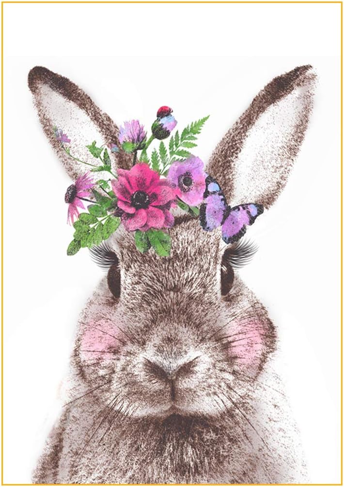 Diamond Painting Kits Rabbit Rhinestone Embroidery Full Drill Painting DIY Arts Craft Cross Stitch for Children Stitch by Numbers for Home Wall Decor Adults and Kids 30x40cm Rabbit Diamond Art