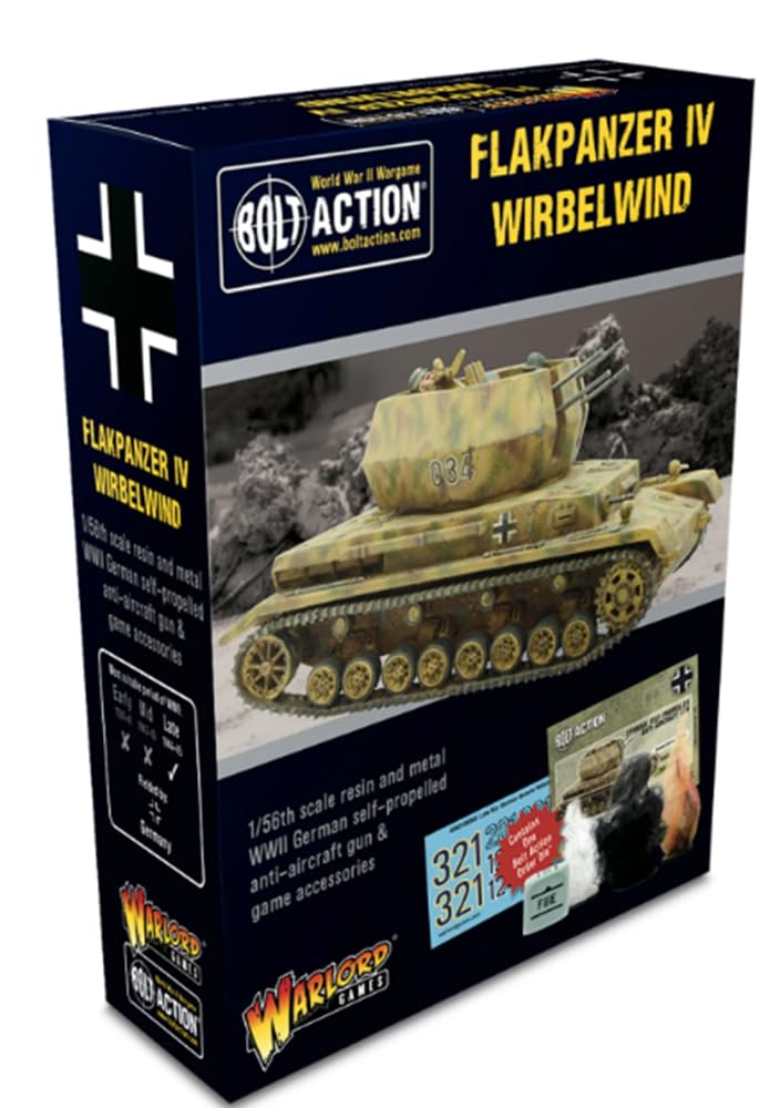 Warlord Games Flakpanzer IV Wirbelwind - 1:56 / 28mm Reson Scale Model Tank for Bolt Action Highly Detailed World War 2 Miniatures