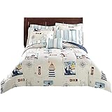 Amazon.com: Lighthouse, Sailboat, Nautical Queen Comforter