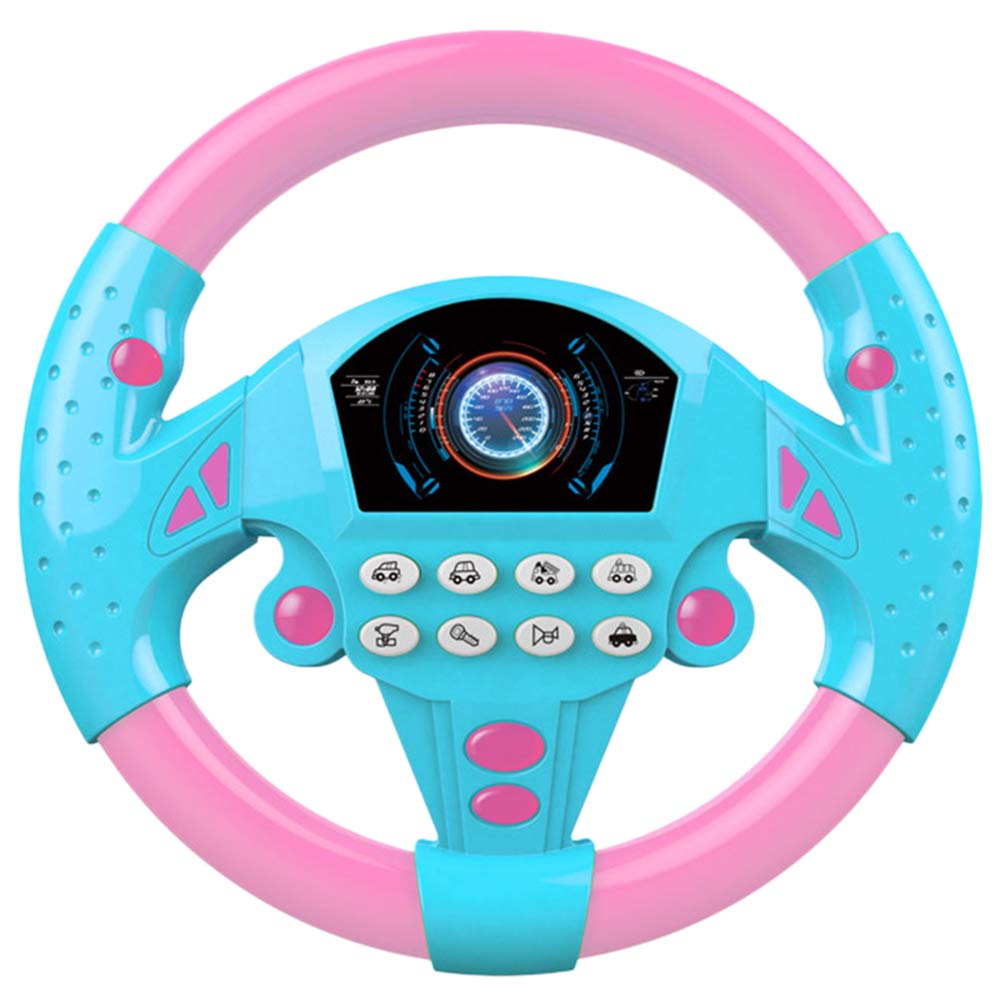 Kids Steering Wheel Toy, Children's Steering Wheel Toy for Car Seat, Electric Simulation Steering Wheel with Lights Sounds, Kids Driving Simulator Car Toy for Kids Boys Girls
