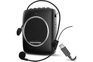 RESPONSEBRIDGE Voice Amplifier for Teachers Personal Wired Microphone Headset - Loudly Rechargeable Portable Microphone with Speaker, 2000mAh Small Pa System with Headset Microphone Classroom ect S309