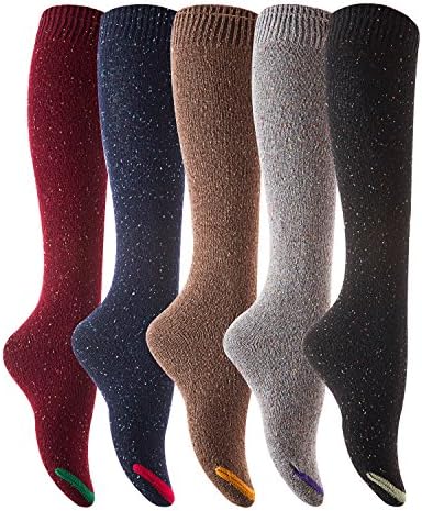 Lian LifeStyle Women's Fashion Knee High Cotton Boot Socks Size 7-9