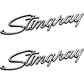 2Pcs Stingray Emblems Car Badges Front Fender Trim Parts Replacement for 1969-1973 Corvette C3 Chrome