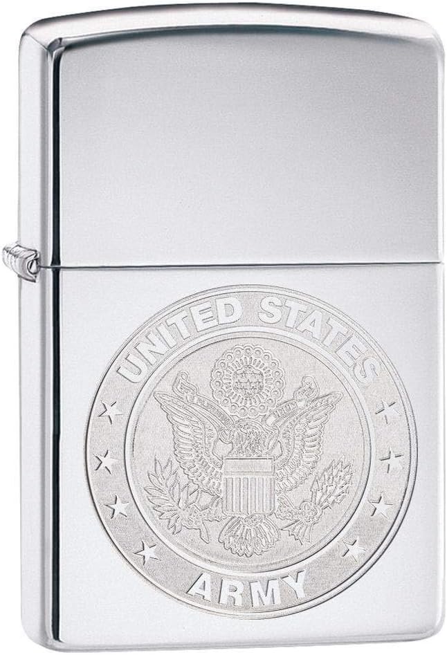Custom Personalized Zippo High Polish Brass US Army Windproof Lighter Free Engraving #49314 - Christmas, Halloween & Valentines Day Gift