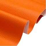 A-Express Grained Faux Leather Fabric 1m Bright Orange 140cm Wide view 2