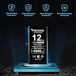 WUHAO for iPhone 12 Pro Battery Upgraded 3600mAh