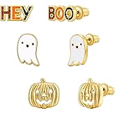 WOWORAMA Halloween Earrings Cute Pumpkin Earrings for Women Fun Crystal Pumpkin Stud Earrings Funny Smiling Face Pumpkin Drop Earrings Halloween Earrings Jewelry