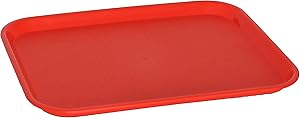 Caspian Plastic 1216 inch Fast Food Serving Tray Rectangular Cafeteria Non-Slip Tray, Set of 12 (Orange)