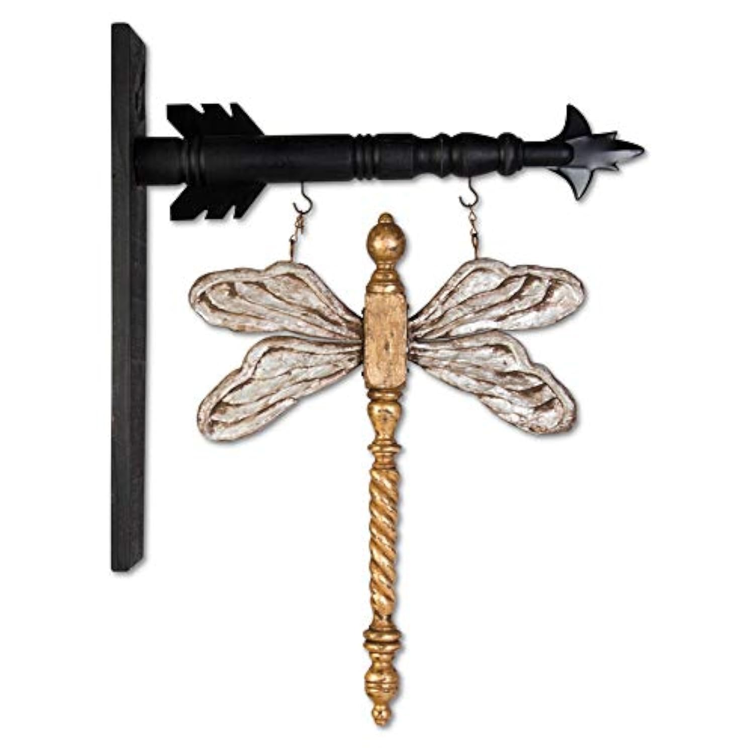Photo 1 of **SEE PHOTOS AND CLERK NOTES**K&K Interiors 16420A 17 Inch Silver and Gold Resin Dragonfly Arrow Replacement, 17" H x 12.5" W x 1.25" D