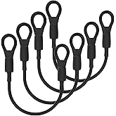 SDTC Tech 4-Pack Heavy Duty Loop End Cable Braided Stainless Steel PVC Coated Safety Wire Rope for Outdoor Travel Home Hanging Transport, 5mm Thickness 12 Inch Length 200lb Tensile Force