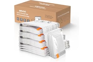 WEVAC [2024 NEW] 15 Pack Vacuum Storage Bags (3 Jumbo/3 Large/3 Medium/3 Small/3 Roll) | Space Saver | Rapid Vacuum | Double Zip Seal | Clip Stopper | Ideal for Clothes, Blankets Compression and Travelling