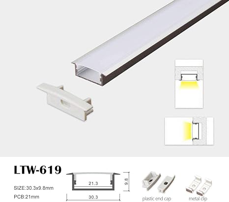 Amazon Com Lightingwill 10pack 3 3ft 1m Led Aluminum Channel System 30 3x9 8mm Anodized Silver Extrusion With Milky White Cover Mounting Clips End Caps For Led Strip Light Installation Home Improvement