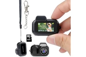 Keychain Camera, 1080P HD Mini Camera Keychain That Works, Key Chain Mini Photo/Video Camera, Retro Portable Mini Pixel Camer